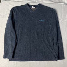 Columbia Jumper V-Neck Knit Sweater Men's Medium Navy Blue CL18