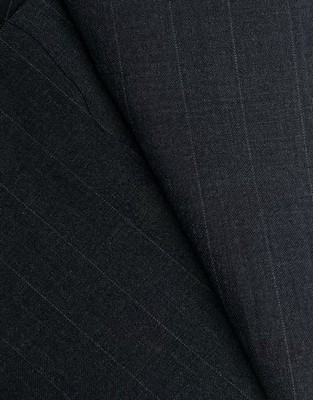 $26 for 2Yds,Dark NAVY Blue Strip,100%Wool Plain Weave For Suit.pants&skirt #151