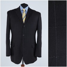 Mens Check Blazer 46R UK Size GIACOMO Dark Brown Casual Sport Coat Jacket