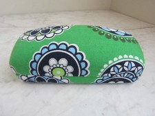 Vera Bradley Green/Blue Floral Hard Shell Logo Eyeglasses Case