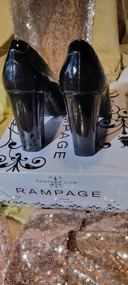 Mujer Negro 4 Tacones Bomba Talla 6.5 by Rampage Foto 4 de 4