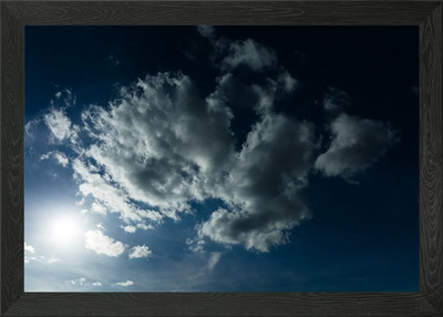 Bewölkter Himmel mit Sonne gerahmtes Wandbild Poster Leinwanddruck Bild