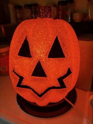 Vintage Kmart Seasons Popcorn Plastic Pumpkin Halloween Light Up Jack O Lantern