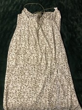 CIDER Women's 4XL White Green Floral Maxi Sundress Smocked Scoop Neck Straps