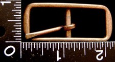 LL06138 VINTAGE  LONG RECTANGLE  TONGUE TYPE BRASSTONE BELT BUCKLE