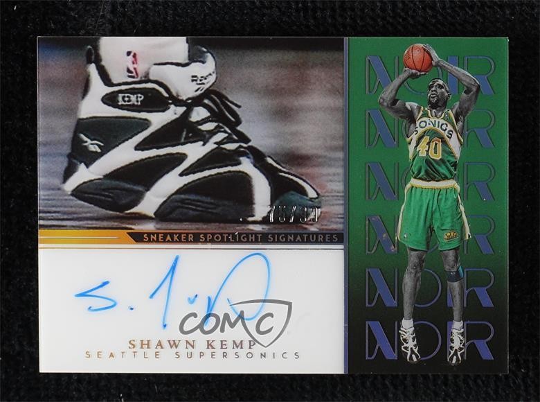 2022 Panini Noir Sneaker Spotlight Signatures 75/99 Shawn Kemp #SSS-SKE Auto k4s