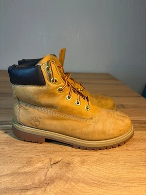 Timberland Premium 6 Inch Wheat Brown Leather Lace Up Boots UK 4.5