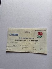 Barbarians V Australia  28/11/1992 Rugby Union Match Ticket (fold)