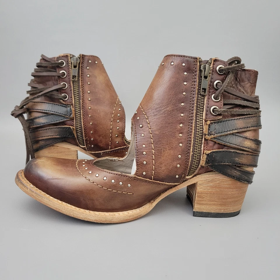 Sandalias botines de cuero marrón desierto Freebird By Steven para mujer talla US 8 Foto 2 de 4