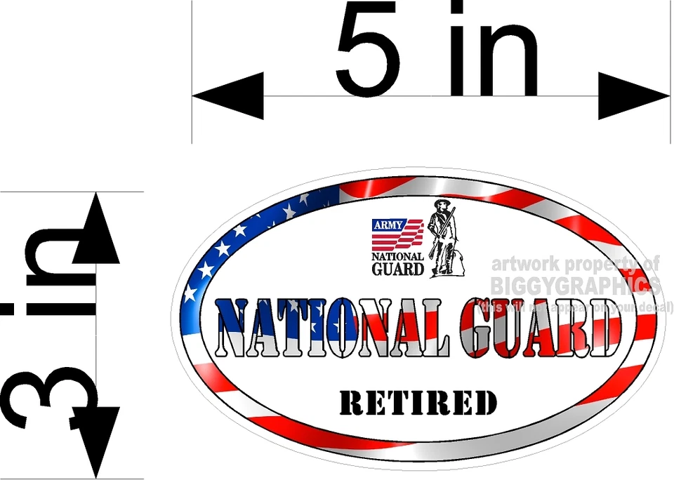 BIGGYGRAPHICS NATIONAL GUARD VINYL CAR TRUCK WALL DECAL RETIRED