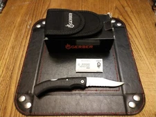 Gerber GatorMate Folding Knife 3" 420HC S.S Blade GFN &Rubber Handle Sheath USA 