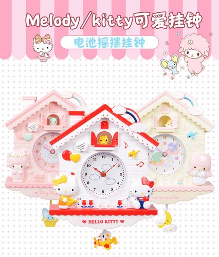 My Melody Cinnamoroll Pom Pom Purin Wanduhr Uhr Pendeluhr Anhänger - Bild 11 von 18