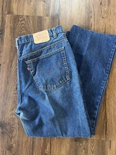 Levis 517 Blue Jeans Red Tab Medium Wash 40x32 Made In USA Boot Cut Vintage