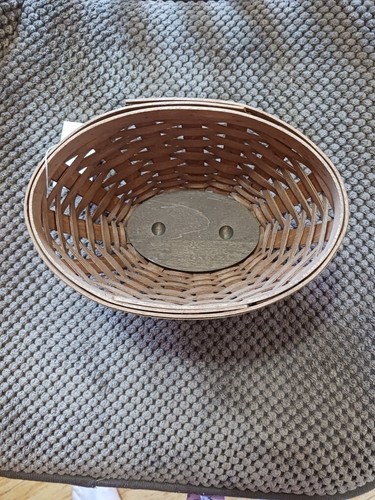 Longaberger 2002 Small Oval Bowl Basket, NEW with tag, Warm Brown Stain - Picture 2 of 4
