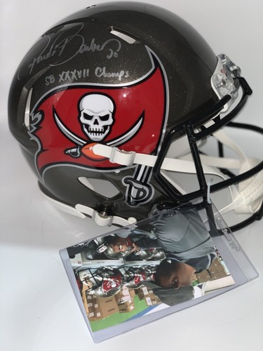 Casco completo firmato RONDE BARBER TAMPA BAY BUCCANEERS - Speed autentico con scritta - Foto 3 di 10
