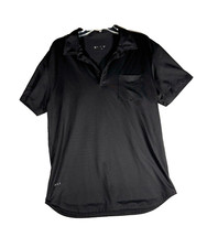 Bylt Shirt Men's Size Large Solid Black Polyester Short Sleeve Polo