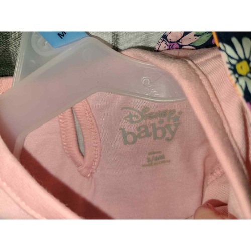 Disney Outfit Set Baby Girl 3/6 M Short Sleeve Floral Minnie Mouse 2 Piece (VA1) - Picture 2 of 3