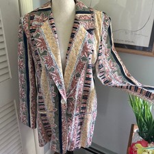 Vintage Toni Garment Cc Magic Womens Blazer 80s Colorful Pattern Retro Jacket S
