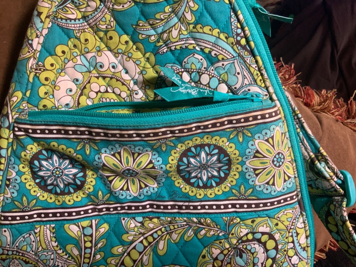 Vera Bradley Peacock Turquoise Racket Cover Sling Bag 