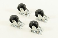 ★ ★ ★ 4 X MÖBelrollen Ware Laufrollen Mit Platte Rad Set Schwarz 32 Mm
