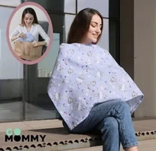 Nursing Cover for Breastfeeding Muslin Cotton Cloth Fabric Material Soft Clouds