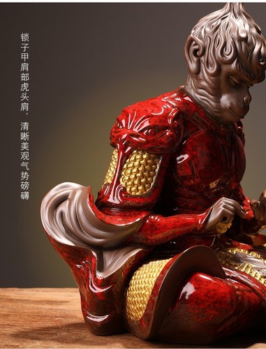 Zen großer Keramik Qitian großer Salbei Geschenk Affe Affenkönig Deko - Bild 20 von 27