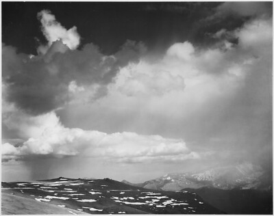 Ansel Adams - Mountain Tops & Dramatic Clouded Sky 1937 - 17''x22'' Fine Art Print