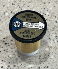 Coaxial Dynamics 82039 Wattmeter Element Slug 50W 200-500 MHz for Bird 43