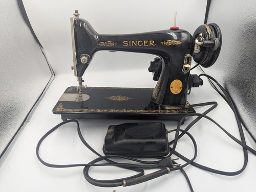 Vintage 1948 Singer Sewing Machine 66-16 Heavy Duty W Foot Pedal No Case Tested