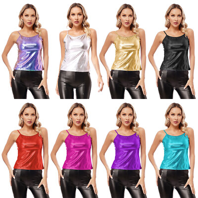 Women Halter Glitter T-Shirt Vacation Crop Top Wrapped Blouse