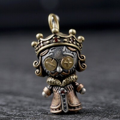 925 Sterling Silver Queen Indian Voodoo Doll Necklace Pendant Gothic Punk Charm