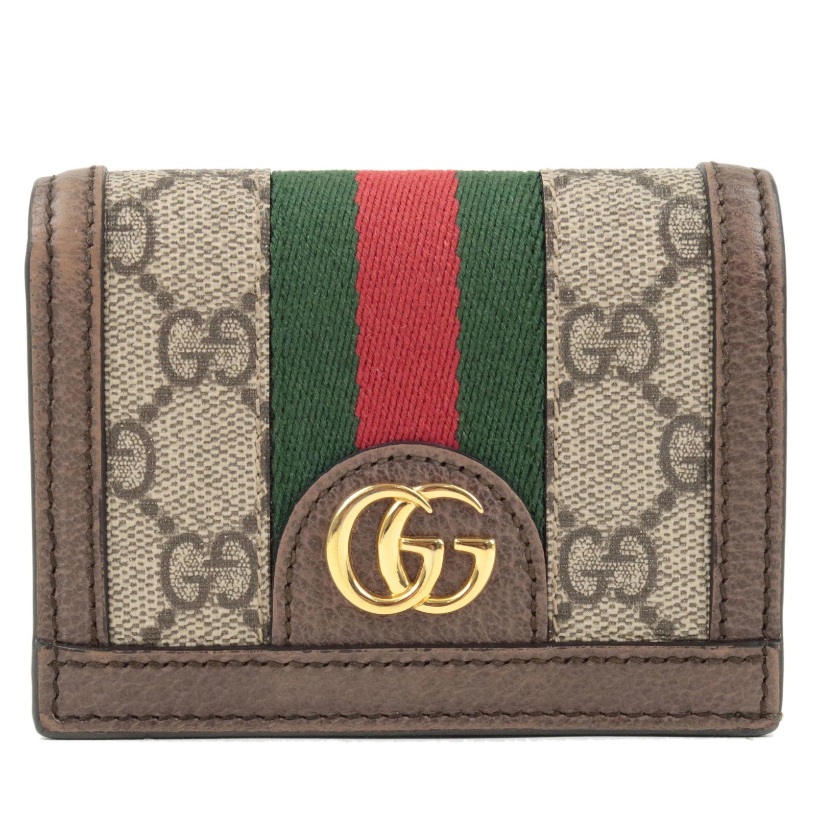 Authentique portefeuille plié GUCCI Sherry Ophidia GG Supreme cuir 523155 d'occasion