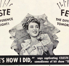 1943 White Rock Sparkling Mineral Water Celeste Holm Oklahoma Vintage Print Ad