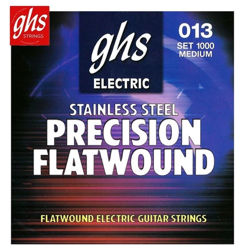 GHS 1000 Flatwound Stainless Steel Electric Guitar Strings Medium 13-54