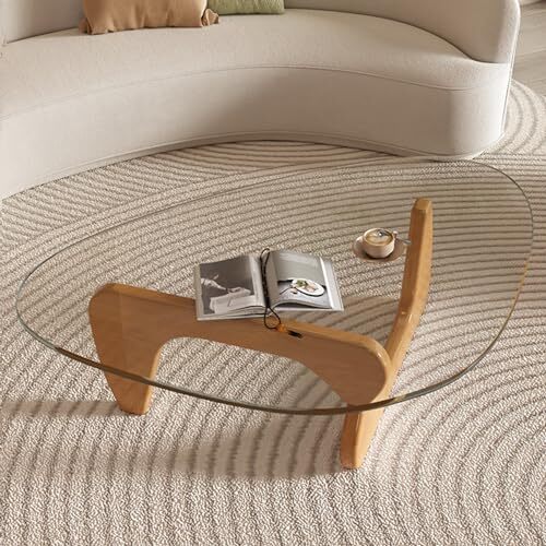 Mid-Century Modern Coffee Table - Triangle Glass 32.3*22.4