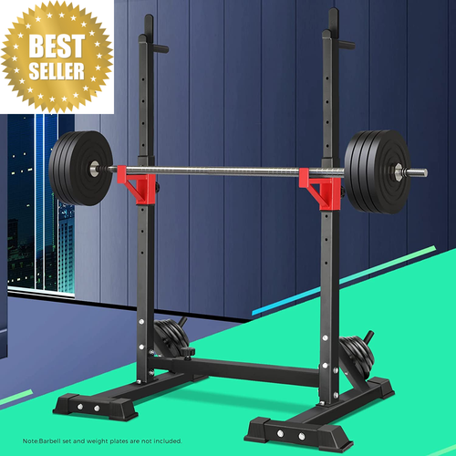 Adjustable Squat Rack & Barbell Stand – Home Gym Strength Training Equipment - Picture 10 of 12