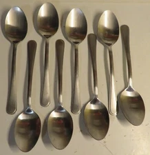 8 Pc 7" Tablespoon Lot Set STUDIO CUISINE CELENE STAINLESS FLATWARE Used Satin