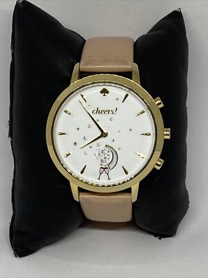Kate Spade NDW2K Womens beige Leather Analog White Dial Quartz Wrist Watch  JK834