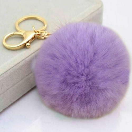 Rabbit Fur Ball PomPom Cell Phone Car Keychain Pendant Handbag Charm Key Ring - Bild 9 von 21