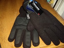 T2 Mens L/XL Sonoma Outdoors 3M Thinsulate Black Fleece Gloves Textured Palms