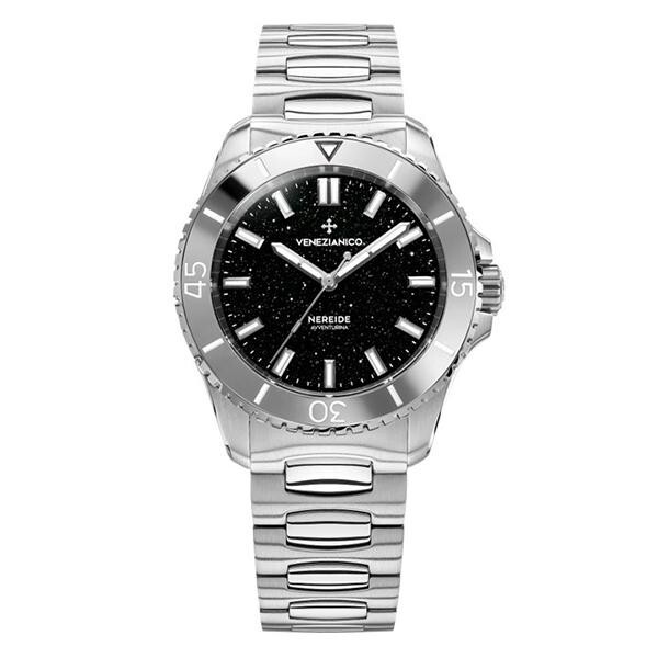 Venezianico Nereide Avventurina Nera Black Silver 39mm 3121550C
