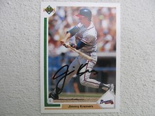 Braves Jimmy Kremers Signed Autographed 1991 Upper Deck Mint