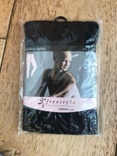 Danskin schwarze Tanzstrumpfhose ohne Fuß Freestyle Gr. 7 bis 10 Y neu