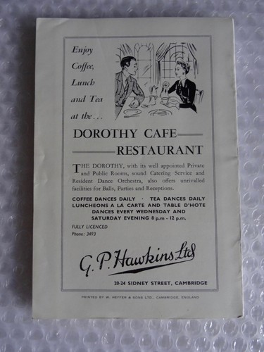 cAMBRIDGE GUIDE VINTAGE 1956 PB BOOKLET W/ TOUR SCHEDULE HEFFER & SONS neocurio - Picture 9 of 10