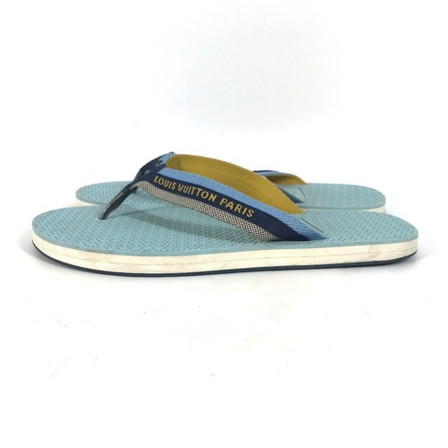LOUIS VUITTON logo Beach sandals, slippers, shoes Sandals rubber blue - Picture 4 of 16