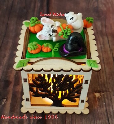 french bulldog candle holder