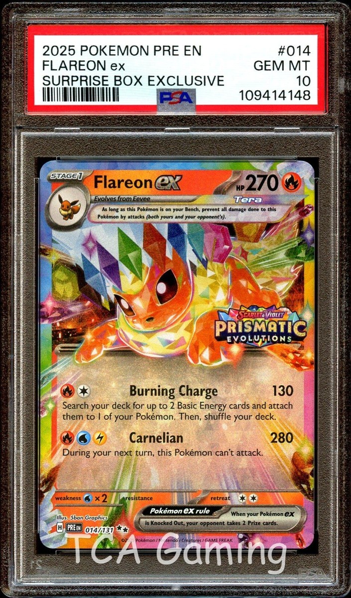 PSA 10 GEM MINT Flareon Ex 014/131 SURPRISE BOX EXCLUSIVE