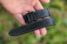 24/24 mm Handmade Black leather watch strap for Panerai Ready-Made US-DutyPaid