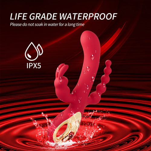 Dildo Vibrator 3-in-1 with G-Spot, Clitoris, Anal, USB Rechargeable, Dual Motors - Picture 19 of 48