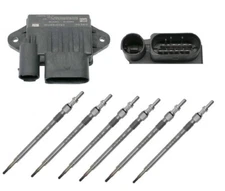 Glow Plug Time Output Control Unit + Set of 6 Glow Plugs (8mm) for Mercedes
